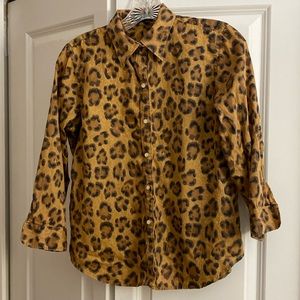Animal print blouse with 3/4 sleeves
